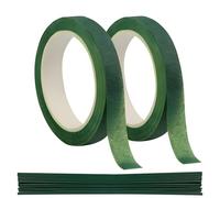 Hawdows 20Pcs Steli per Fiori, 2 Rotoli Nastro Fiorista Verde, 30cm Gambo Floreale Filo, Kit per la Composizione Floreale, Accessori per Scovolini Colorati per Lavoretti