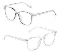 HAWDOWS 2Pcs Occhiali Trasparenti Anti-Affaticamento in Grigio con Lenti Anti-Riflesso e Blocco UV