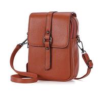 HAWEE Donna Borsa a Tracolla per Cellulare Vera Pelle Mini Borsa per Cellulare Leggera Borsa per Telefono a Tracolla con Doppia Cerniera per Donne e Ragazze