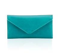 HAWEE Portafoglio porta carte con blocco RFID, per donne e uomini, stile busta, multi porta carte con 2 finestre d'identità, tasca portamonete con cerniera, pelle vegana ultra sottile, Verde, Taglia