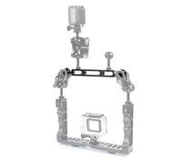 HAWEEL Braccio a doppia sfera in lega di alluminio da 20 cm per torcia subacquea/luce video, diametro sfera: 2,54 cm (nero), staffa fotografica (colore: nero)