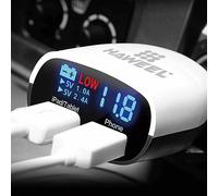 Haweel Intelligentes Universal LED USB Auto Dual Caricatore Alimentatore Bianco