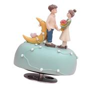 HAWILLOSCH 1pc Coppia Music Box Cartoon Figure Ornamento Resina Music Box Creativo Melody Box Festival