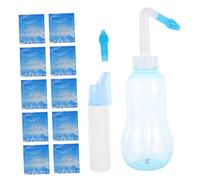 HAWILLOSCH 1set Lavaggio Nasale Professionale Con Fisiologico Per Pulizia Naso Blu Kit Portatile Per e Congestione Nasale Include Bustine Flacone Spray Per Uso Quotidiano Facile Da