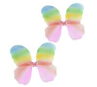 HAWILLOSCH 2 Pezzi Articoli dell'ala farfalla fate arcobaleno costume accessori per ragazze di halloween fata per spettacoli teatrali accessorio per costumi di Halloween