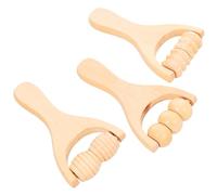 HAWILLOSCH 3pezzi Rullo Massaggiante in Legno Manuale Da Massaggiatore Muscolare Per Corpo Collo e Schiena Allenta Tensione e Nodi