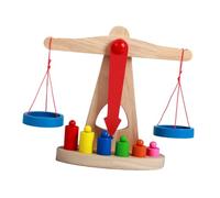HAWILLOSCH Educativo Legno Bilancia per Strumento Didattico per Sviluppo Cognitivo e Comprensione del Peso Montessori per Scuole e
