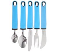 HAWILLOSCH Impugnature Comode Per Anziani Utensili Per Mangiare Per Disabili Di Forchetta e Cucchiaio in Acciaio Inossidabile Design Anti-vibrazione Per Controllo Manuale Attrezzatura Adattab