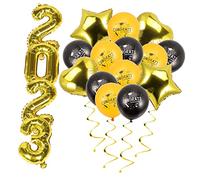 HAWILLOSCH Palloncini Laurea Alluminio Decorazioni Festa Classe con Stelle e Cuori Dorati Palloncini Metallizzati Resistenti per Scuola e Party Celebrativi