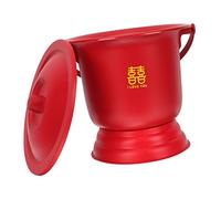 HAWILLOSCH Secchio Sputacchiera Fornitura Di Nozze Vaso Da Notte Vasino Smaltato Secchio Per L'urina Orinatoio Del Paziente Contenitore Per La Vasino Per Urina Notturna Rosso Pp