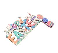 HAWILLOSCH Telaio della Porta di Pasqua Decorazioni Sospeso Bunny Decorazione Murale Parete Coniglio Primavera Arredamento Bunnies Angolo Segni Ornamenti di Legno Colorful