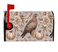 Hawk - Coperture magnetiche per cassetta postale, decorazione autunnale rustica, con zucca, peonia, marrone, decorazione per la casa e il giardino, 53 x 64 cm