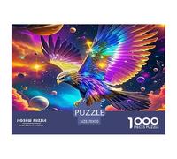 Hawk Flying over Lake Under Crescent Moon Carta Spessa E Resistente Sfida Mentale Interessante, Perfetta Per Adulti Che Cercano Hobby Rilassanti 70x50cm/1000pcs