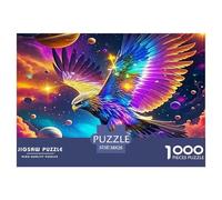 Hawk Flying over Lake Under Crescent Moon Pezzi Cartone Ben Realizzati Ottimo Per Allenamento Mentale, Memoria E Relax A Casa 38x26cm/1000pcs