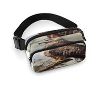 Hawk Sitting In The Tree Marsupio con cinghia regolabile Marsupio alla moda per sport all'aria aperta Escursionismo, bianco, 20 x 13 cm, marsupio stampato