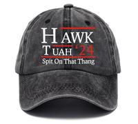 HAWK TUAH Spit On That Thang Hat Cappello da camionista, divertente berretto da baseball per uomo e donna, cappello parodia in rete per l'estate, Black-a, Medium-Large