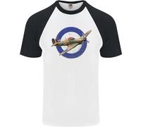 Hawker Hurricane Con Insegna RAF Uomo S/S Maglietta Baseball