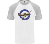 Hawker Hurricane Con Insegna RAF Uomo S/S Maglietta Baseball