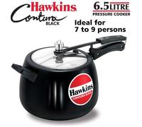 Hawkins Contura Nero Alluminio Anodizzato Duro 6,5 L Coperchio Interno Pressi...