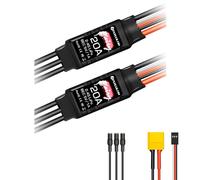 HAWK'S WORK ESC Senza Spazzole, 20A Motore Brushless Regolatore Elettronico di velocità BEC 5V 1A con connettori XT60 e 3,5mm, Super Leggero e Piccolo (2 Pack)