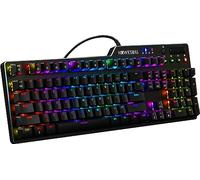 Hawksbill Tastiera da gioco meccanica cablata Scorpion V1 - Tattile & Clicky - Brillante illuminazione RGB Fattore di forma compatto Tasti personalizzabili e funzione multimediale 104 tasti
