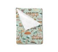 HawSkgFub Coperta neutra per neonati e bambine con treno animale australiano, idea regalo, coperta in pile di flanella a forma di canguro, morbida, calda e leggera, per neonati, 30 x 40 cm