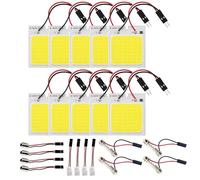 HAXIHA 10 Pezzi White 300 Lums COB 48SMD LED Luce con 12 Adattatore Festone