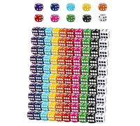 HAXIHA 100 Pezzi 6 Facce 16mm Dadi da Gioco,Colorati Dadi Impostato,Cubo a sei lati, per Giocare ai Giochi da Tavolo per Giochi e Feste or Insegnare i Matematici
