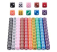 HAXIHA 100 Pezzi Dadi Impostato,6 Facce 12mm Dadi da Gioco,Cubo a sei Lati, per Giocare ai Giochi da Tavolo per Giochi e Feste or Insegnare i Matematici,10 Colori