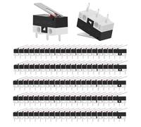 HAXIHA 100 Pezzi Mini Interruttore a Levetta,Cerniera a leva Dritta,3Pin Micro Interruttore AC 125V 2 A,con Rullo Rosso,FineCorsa Momentaneo,Finecorsa SPDT