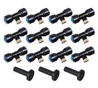 HAXIHA 12Pcs Blu Ugello Nebulizzatore Kit,Ugelli Raccordo a T,Irrigatori Atomizzatori Spray,Spruzzatore Irrigazione Goccia Adatto per Esterno Giardini Serre Attrezzatura l'irrigazione Raffreddamento