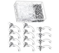 HAXIHA 200 Pezzi Clip di Montaggio per Strisce Luminose Clip di Fissaggio per Strisce LED,con 200 viti incluse per Strisce Led da larghezza 10 mm Accessori (Trasparente)