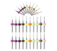HAXIHA 30 pezzi Punte da PCB Micro,Mini Trapano 0,3/0,4/0,5/0,6/0,7/0,8/0,9/1/1,1/1,2 mm Punta Twist Bits per Circuiti Stampati,Ambra,Cera d'api,Plastica,Gioielleria,Incisione