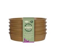 Haxnicks Pot120201 - Sottovaso in Fibra di bambù sostenibile, per Interni ed Esterni, 13 cm, Confezione da 5, Colore: Terracotta