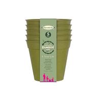 Haxnicks Pot160101-5 vasi per piante in fibra di bambù sostenibile, per interni ed esterni, diametro 7,6 cm, confezione da 5, colore: verde salvia