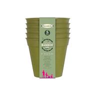 Haxnicks Vaso per piante sostenibile in fibra di bambù per interni ed esterni, diametro 10 cm, verde salvia | Pot180101
