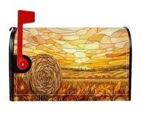 hay Bale Coperture magnetiche per cassette postali, rustiche fattoria tramonto campo di grano autunno dorato copertura per la decorazione del prato 45,7 x 53,7 cm