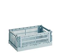 HAY Colour Crate 541441 - Trasportino S in polipropilene riciclato, colore blu Dusty, dimensioni: 26,5 x 17 x 10,5 cm