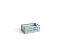 HAY Colour Crate 541441 - Trasportino S in polipropilene riciclato, colore blu Dusty, dimensioni: 26,5 x 17 x 10,5 cm