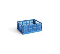 HAY Colour Crate Storage Box Medium Blu Elettrico