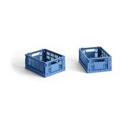 HAY Colour Crate Storage Box Mini Set di 2 Blu Elettrico