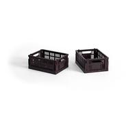 HAY Colour Crate Storage Box Mini Set di 2 Bordeaux