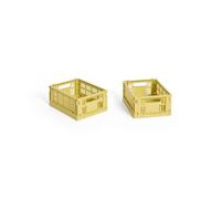HAY Colour Crate Storage Box Mini Set di 2 Giallo Polvere