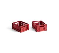 HAY Colour Crate Storage Box Mini Set di 2 Rosso
