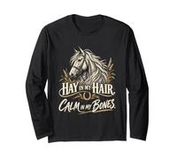 Hay in My Hair Calm in My Bones Cavallo Maglia a Manica