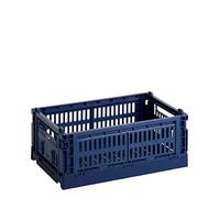 HAY Trasportino Colour Crate S in polipropilene riciclato di colore blu scuro