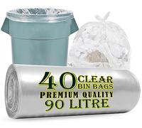 Haya Home 400 sacchetti per rifiuti in plastica resistente, confezione da 50 x 8 pezzi, per rifiuti pesanti, 100 l, per cucina, casa, ufficio, giardino fai da te, in 100% riciclato.
