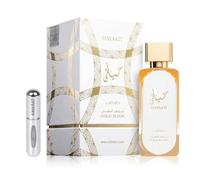 Hayaati Gold Elixir 100 ml, profumo arabo di lunga durata, Eau da Parfum Unisex importato da Dubai, include atomizzatore ricaricabile 5 ml, fragranza di lusso con ambra e vaniglia (Gold Elixir)