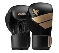 Hayabusa S4 - Guantoni da boxe per sparring e muay thai, 340 g, colore: Nero/Oro