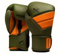 Hayabusa T3 Guantoni da Boxe per Polso Splintato e Protezione Nocche Unisex, Chiusura Dual-X con Gancio e Anello, Imbottitura Nocche in Schiuma a 5 Strati - Verde/Arancione, 16oz